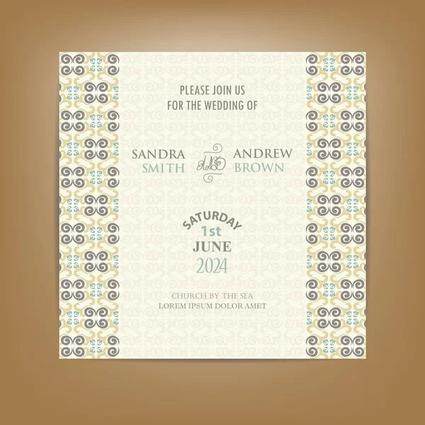 Tarjeta de invitación o anuncio de boda — Vector de stock