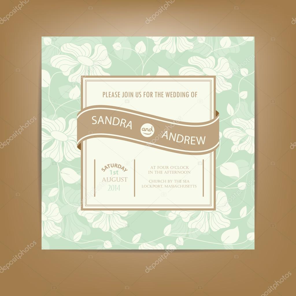 Wedding invitation or announcement card