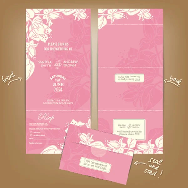 Invitation de mariage ou carte d'annonce — Image vectorielle