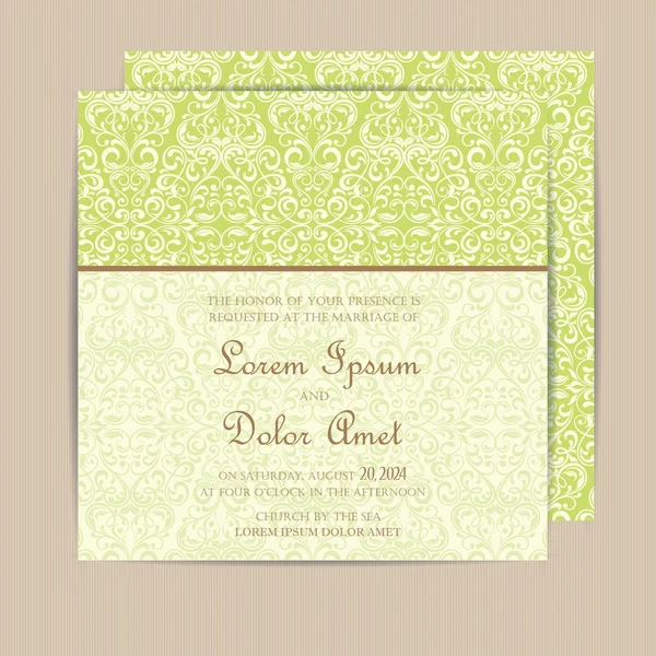 Wedding vintage invitation card or announcement — Stock Vector
