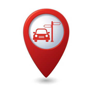 Car service icon on map pointer