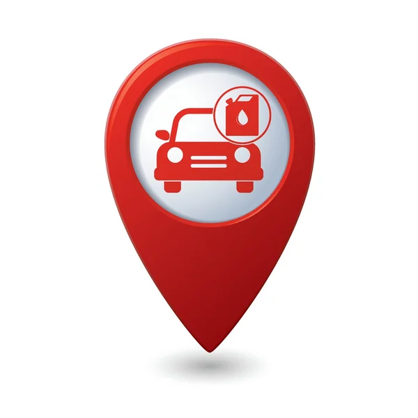 Car service icon on map pointer — Stock Vector