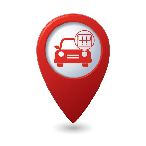 Car service icon on map pointer — Stock Vector