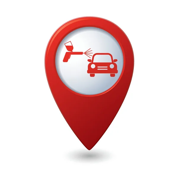 Car service icon on map pointer — Stock Vector