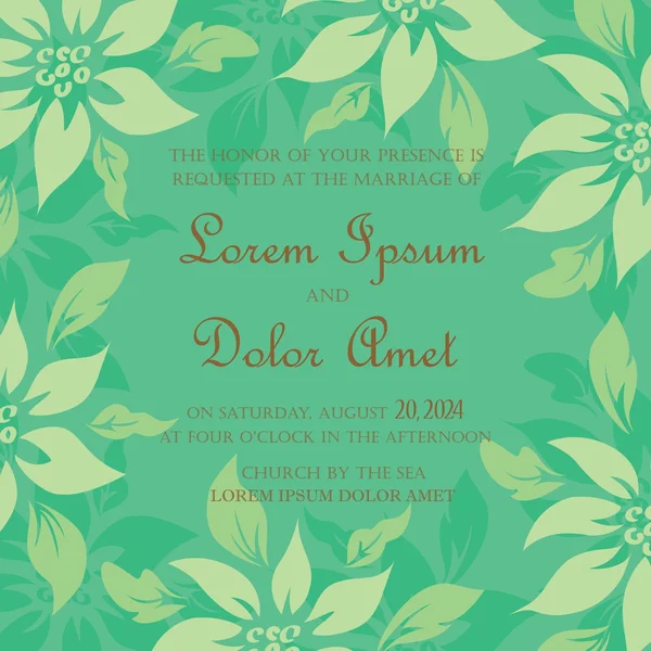 Tarjeta de invitación o anuncio de boda vintage — Vector de stock