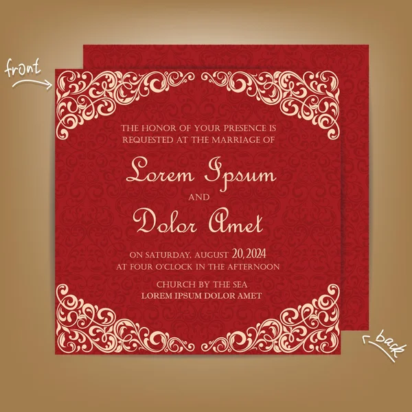 Ilustración vectorial de un fondo para la invitación de boda — Vector