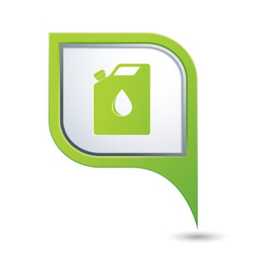 Yeşil harita göstergesi ile benzin istasyonu simgesi