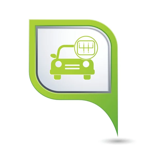 Car-service. Auto met stick shift pictogram. — Stockvector