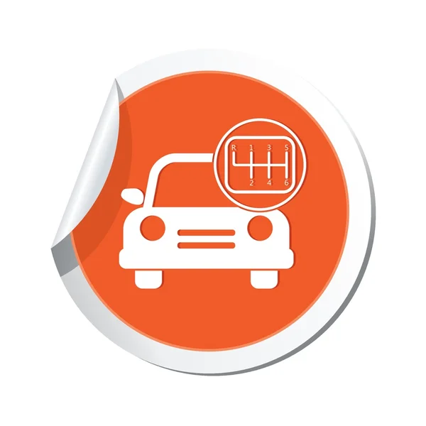 Car service. Car with stick shift icon — Stock Vector