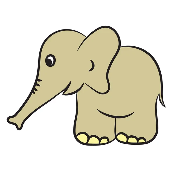 Carino elefante dei cartoni animati. Illustrazione vettoriale — Vettoriale Stock