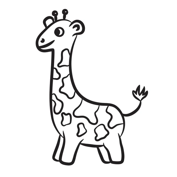 Geschetst giraffe vectorillustratie. Geïsoleerd op wit. — Stockvector