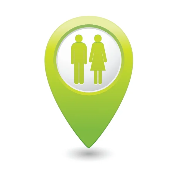 Map pointer with man and woman icon. Vector illustration — Stock Vector