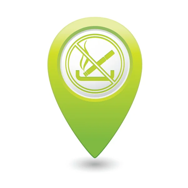 Mappa puntatore con segno di non fumare — Vettoriale Stock