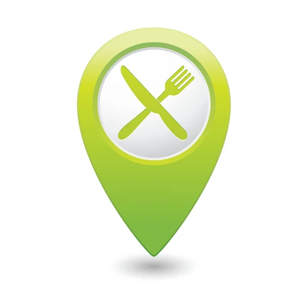 Map pointer with restaurant icon. Vector illustration — Stock Vector