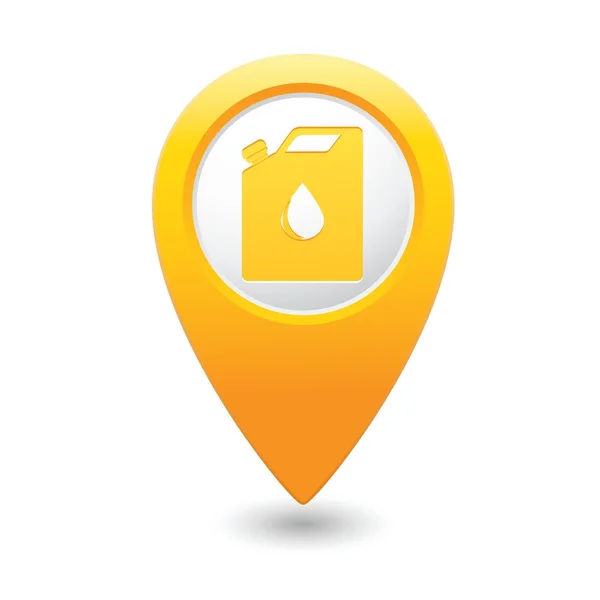 Map pointer with gas station icon. Vector illustration — Stock Vector