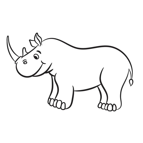 Rhino のベクトル図を説明します。白で隔離. — ストックベクタ