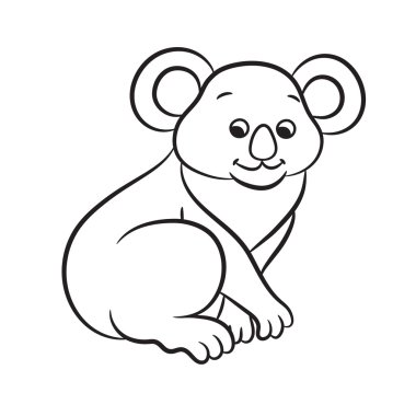 Koala ayısı vektör çizim sıraladı. Beyaz izole.