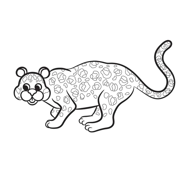 Περιγράφεται λεοπάρδαλη διανυσματικά εικονογράφηση. Απομονωθεί σε λευκό. — Διανυσματικό Αρχείο