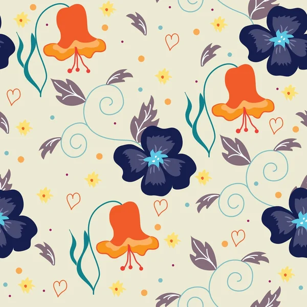 Seamless pattern with floral background. Vector illustration — Stock Vector