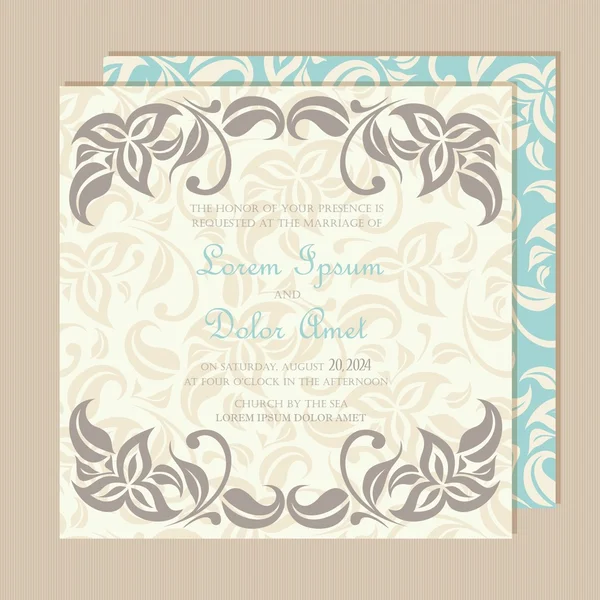 Beautiful wedding invitation card. — Stock Vector