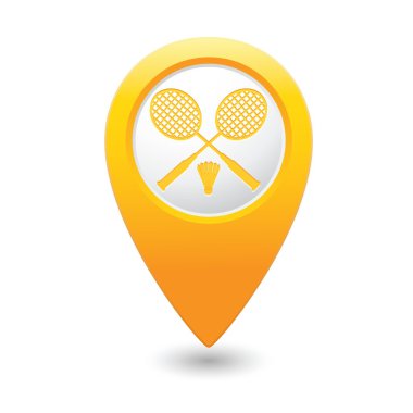 Harita göstergesi ile badminton simgesi.