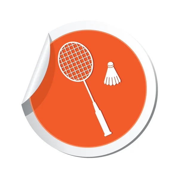 Map pointer with badminton icon. — Stock Vector