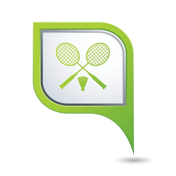 Kartenzeiger mit Badminton-Symbol. — Stockvektor