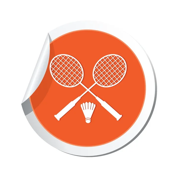 Map pointer with badminton icon. — Stock Vector