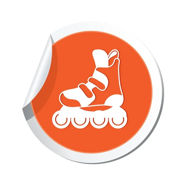 Kaart van aanwijzer met roller skating pictogram. — Stockvector