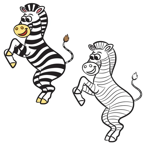 Zebra vector illustratie. Kleurboek. Vectorillustratie. — Stockvector