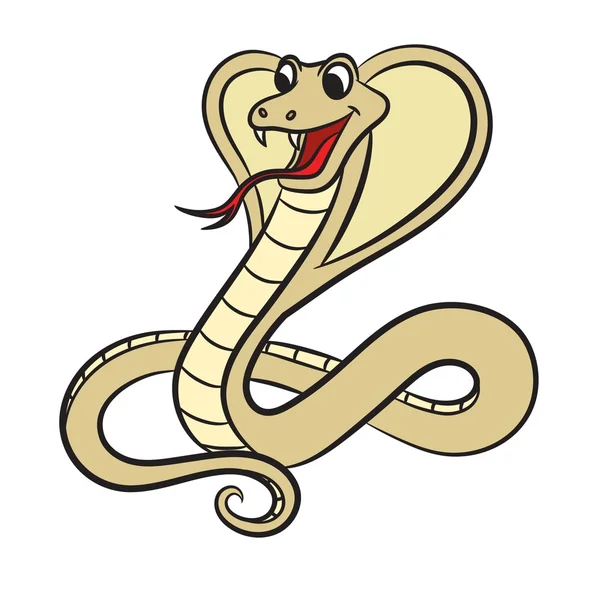 Ilustración de la serpiente cobra sobre un fondo blanco. Vector — Vector de stock