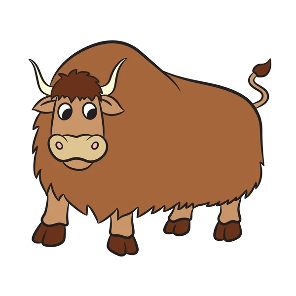 Ilustración de yak sobre fondo blanco. Vector — Archivo Imágenes Vectoriales