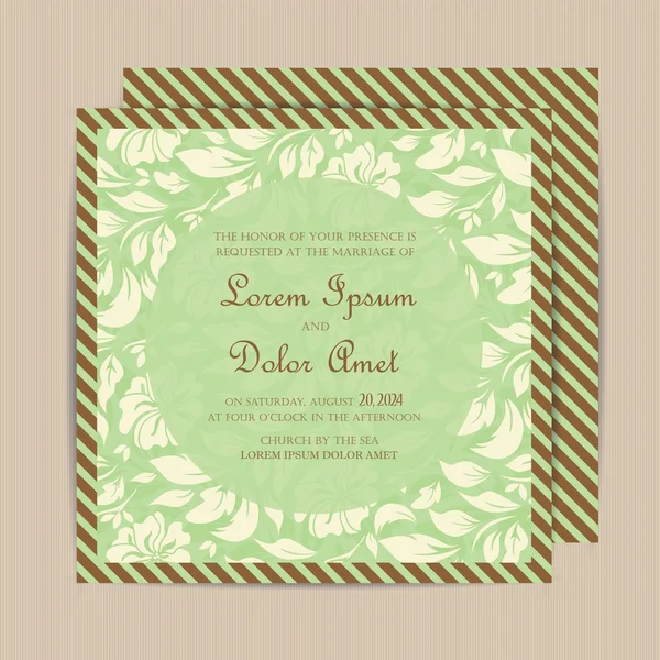 Wedding vintage invitation card or announcement. — Stock Vector