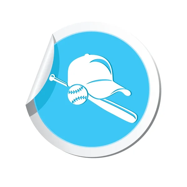 Pointeur de carte avec icône de baseball — Image vectorielle