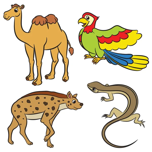 Mignonne collection d'animaux. Illustration vectorielle . — Image vectorielle