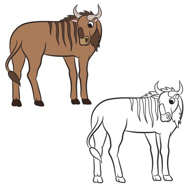 Illustration of a wildebeest clipart