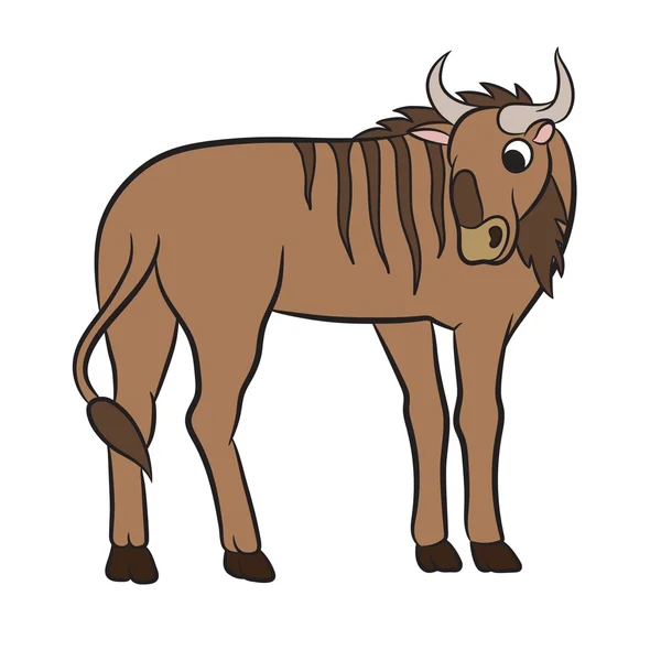 Illustration of a wildebeest — Stock Vector