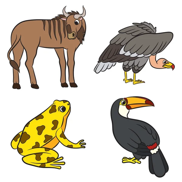 Cute animals collection. Vector illustration. — Stock Vector