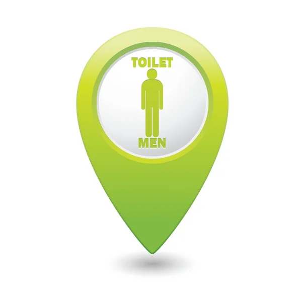 トイレのアイコンでグリーン マップ ポインター — ストックベクタ