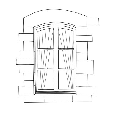 Beyaz arka plan üzerinde Vintage pencere