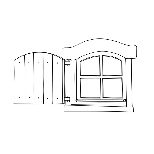 Vintage fönster på vit bakgrund — Stock vektor