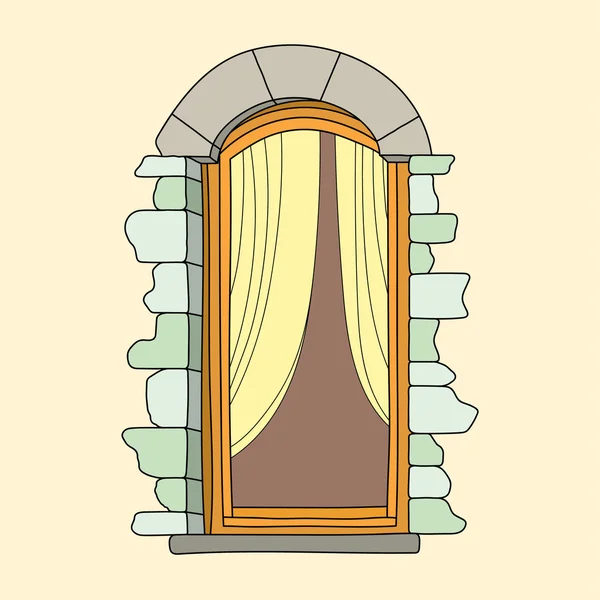 Beyaz arka plan üzerinde Vintage pencere — Stok Vektör
