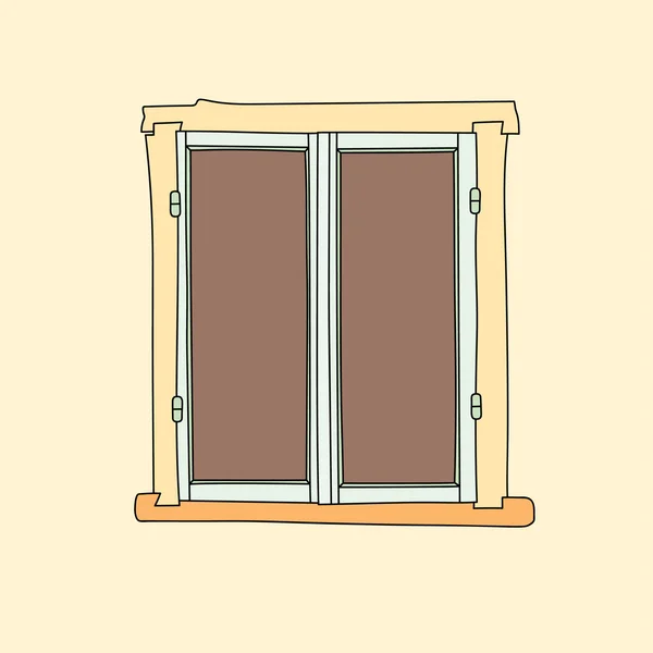 Ventana Vintage. Elemento arquitectónico — Vector de stock