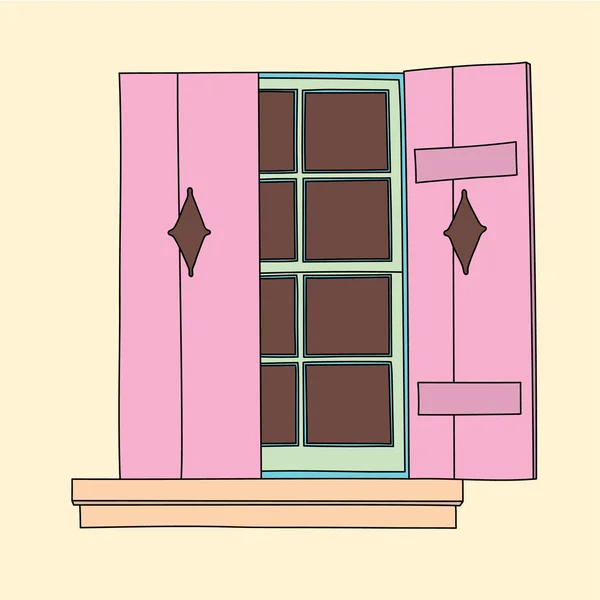 Vintage ablak. Építészeti elem — Stock Vector