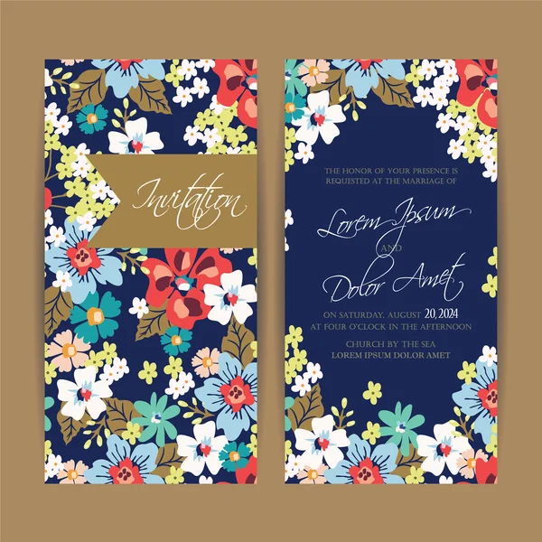 Tarjeta de invitación de boda o anuncio — Vector de stock