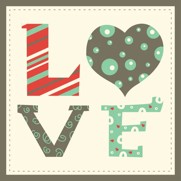 Valentinstag-Grußkarte mit Herzen und Pfeilen — Stockvektor