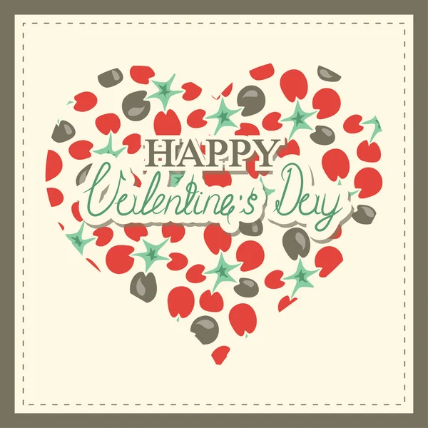 Valentine's Day greeting card with hearts and arrows — Stock Vector