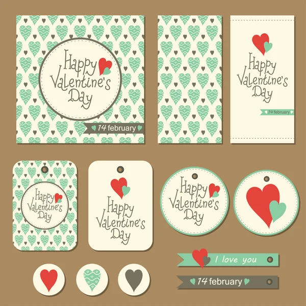 Jeu de cartes Saint Valentin — Image vectorielle
