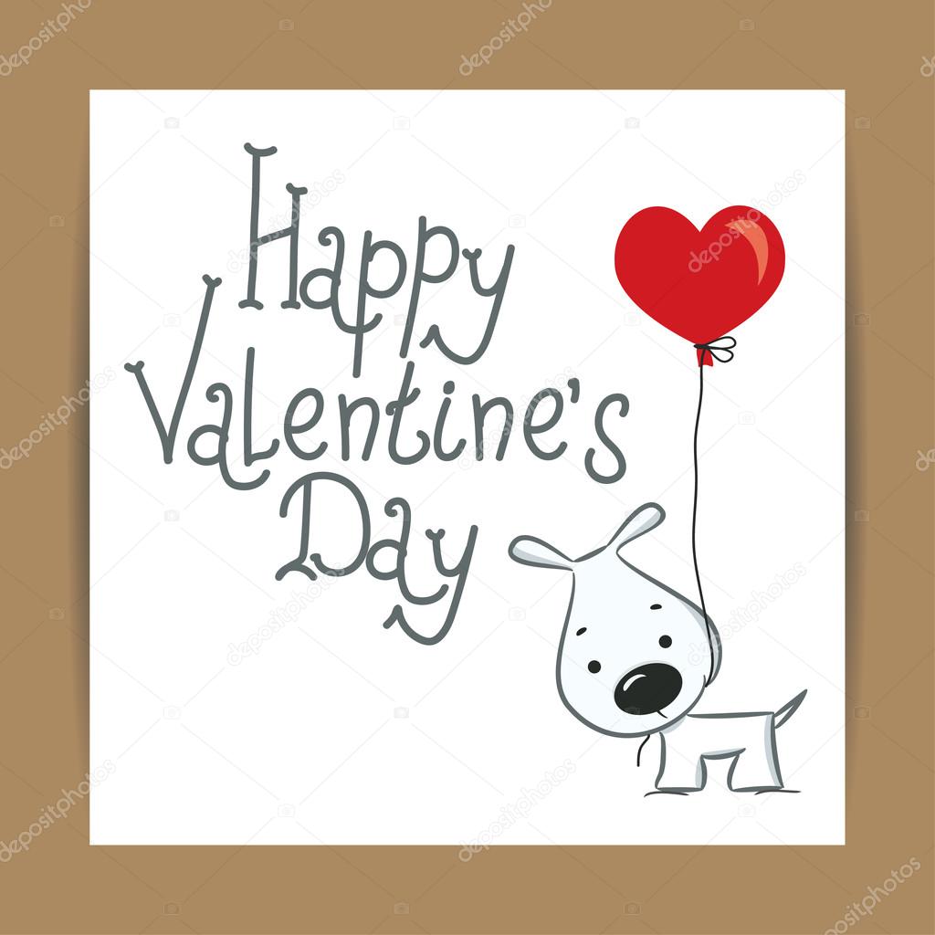 Jolie Carte Pour La Saint Valentin Avec Chien Drôle Image