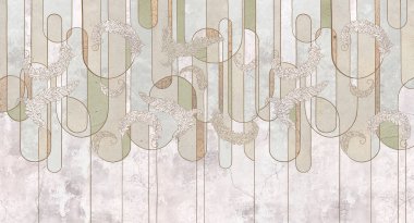 Çatı katında tasarım, klasik, barok, modern, rokoko tarzı. Beton grunge arka planında grafik geometrisi. Işık, hassas duvar kağıdı, duvar resmi, duvar kağıdı, kart, kartpostal tasarımı.